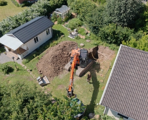 Fågelperspektiv på projektet.